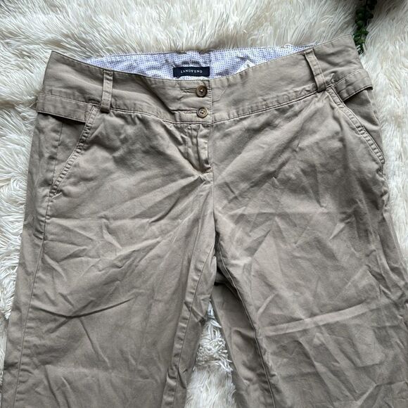 Lands’ End Khaki Cropped Capri Pants Cuffed Size 10P 10 Petite - Picture 5 of 8